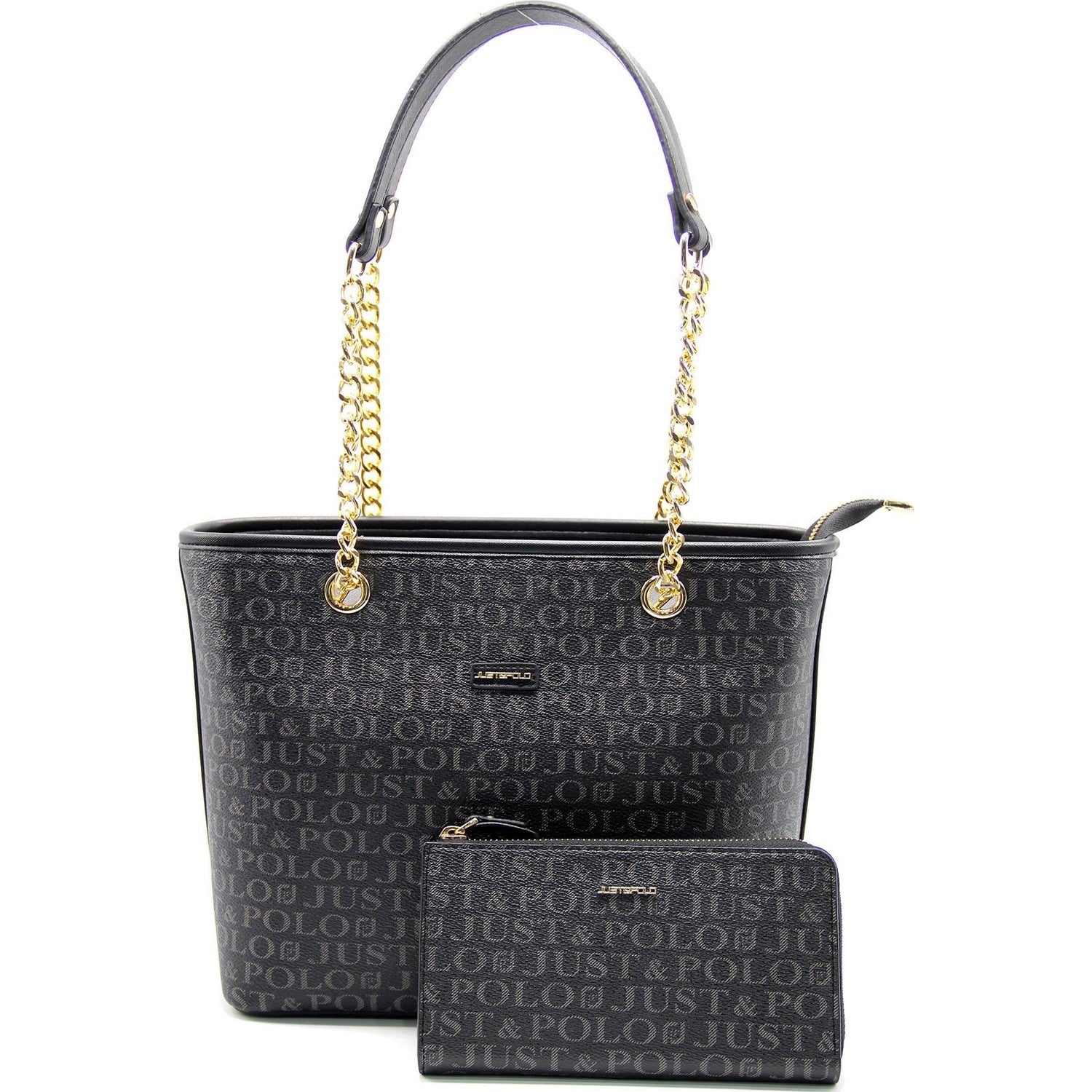 Just Polo Women's Wallet and Bag Set Color Black - MALLTURK