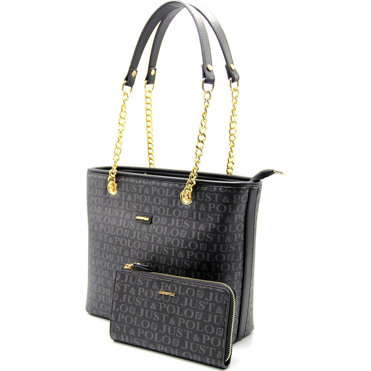 Just Polo Women's Wallet and Bag Set Color Black - MALLTURK