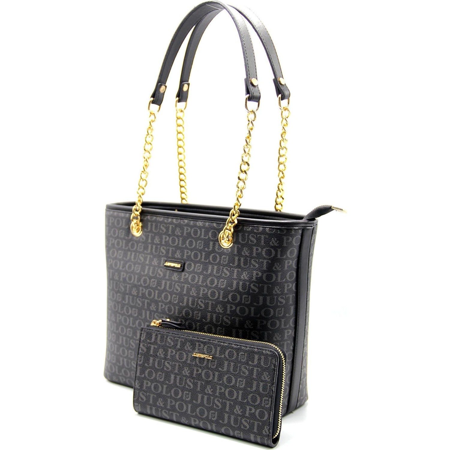 Just Polo Women's Wallet and Bag Set Color Black - MALLTURK