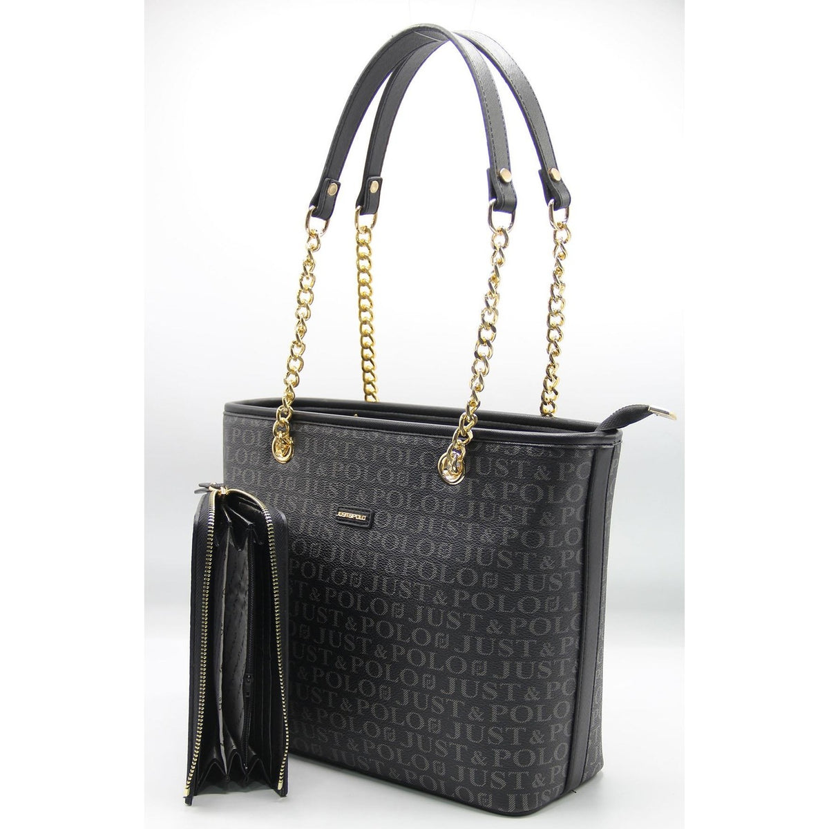 Just Polo Women's Wallet and Bag Set Color Black - MALLTURK