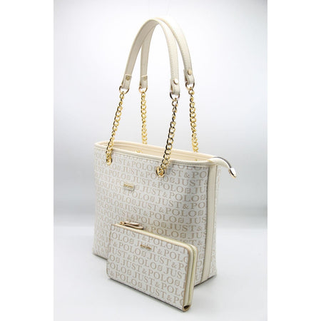 Just Polo Women's Cream Wallet and Bag Set - MALLTURK