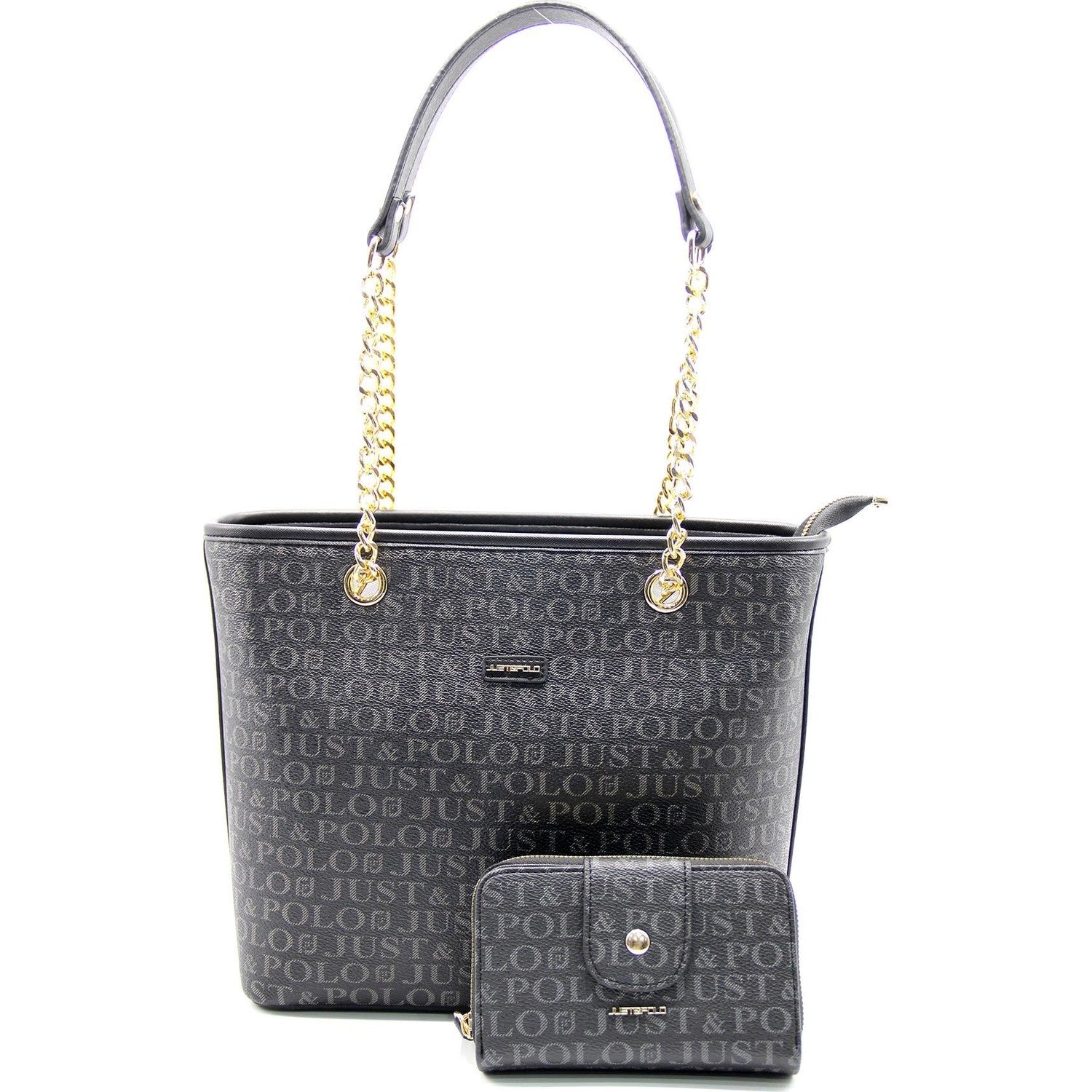 Just Polo Women's Black Bag and Wallet Set - MALLTURK