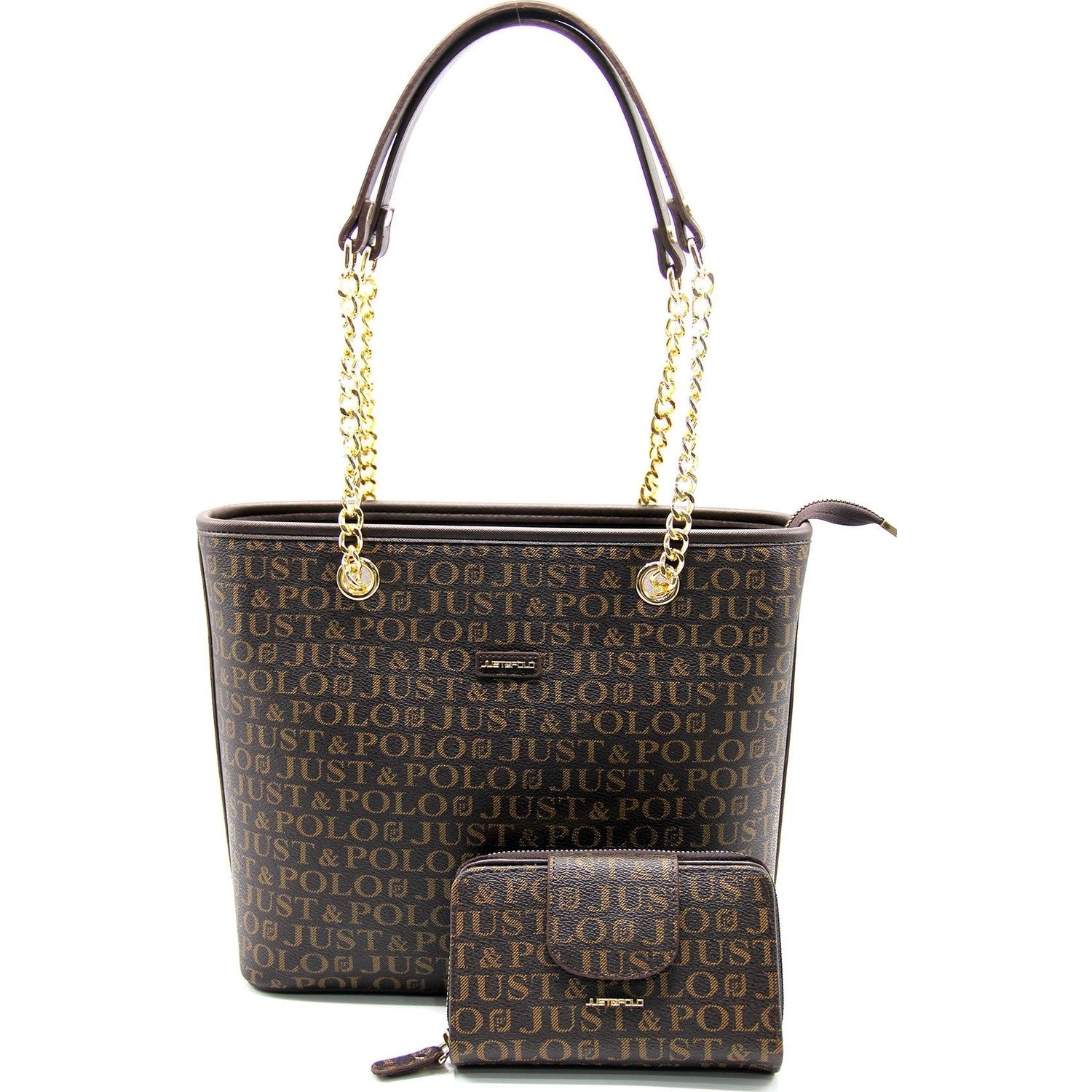 Just Polo Women's Bag and Wallet Set Brown Set - MALLTURK