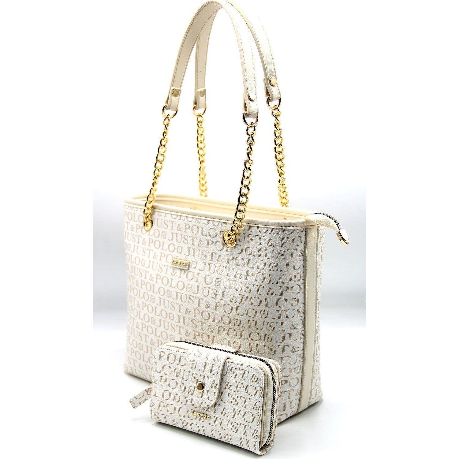 Just Polo Women's Bag and Wallet Cream Set - MALLTURK