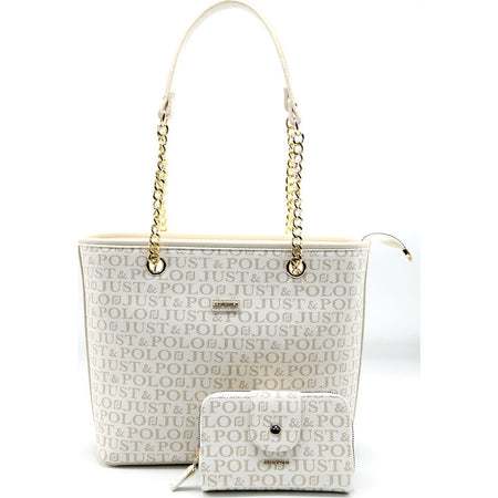 Just Polo Women's Bag and Wallet Cream Set - MALLTURK