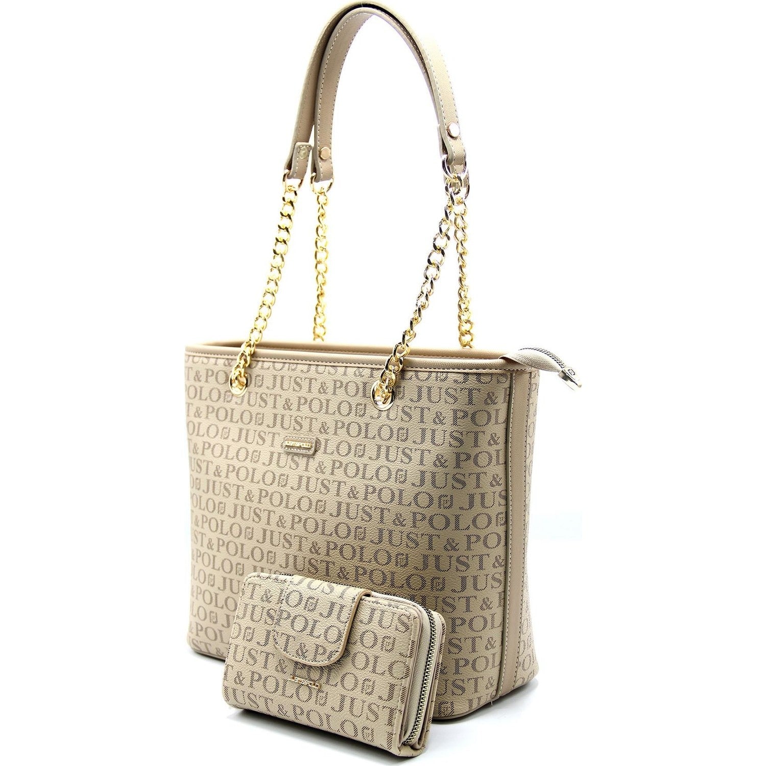 Just Polo Women's Bag and Wallet Set Color Sand - MALLTURK