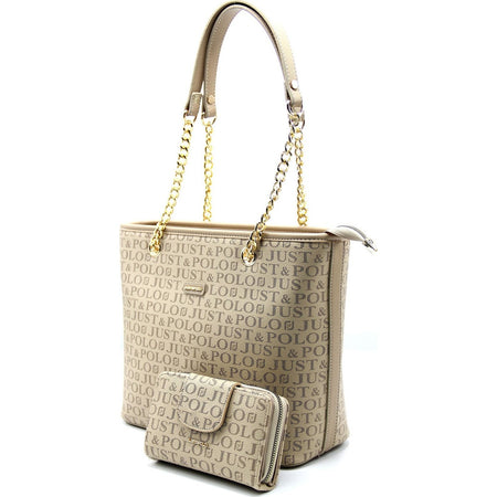 Just Polo Women's Bag and Wallet Set Color Sand - MALLTURK