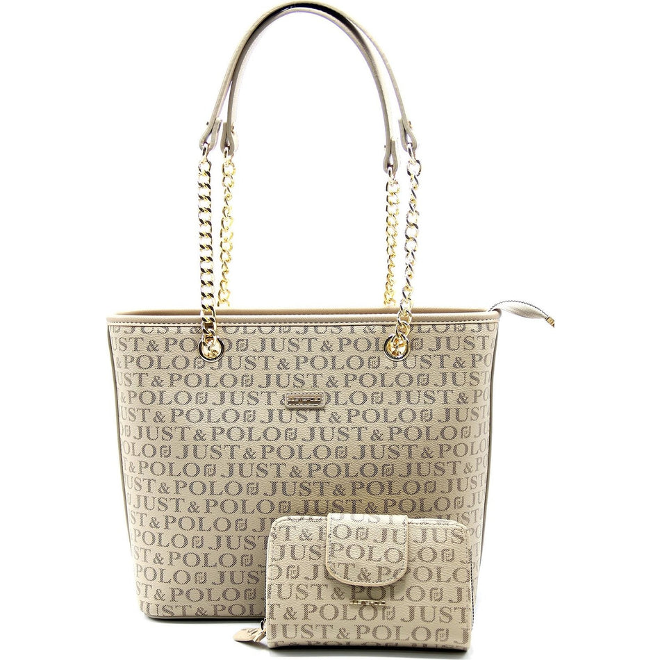 Just Polo Women's Bag and Wallet Set Color Sand - MALLTURK