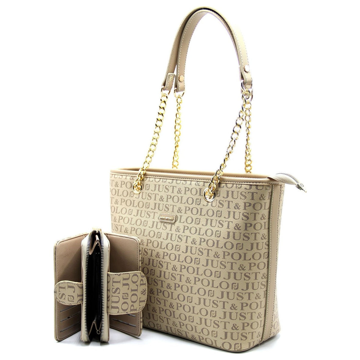 Just Polo Women's Bag and Wallet Set Color Sand - MALLTURK