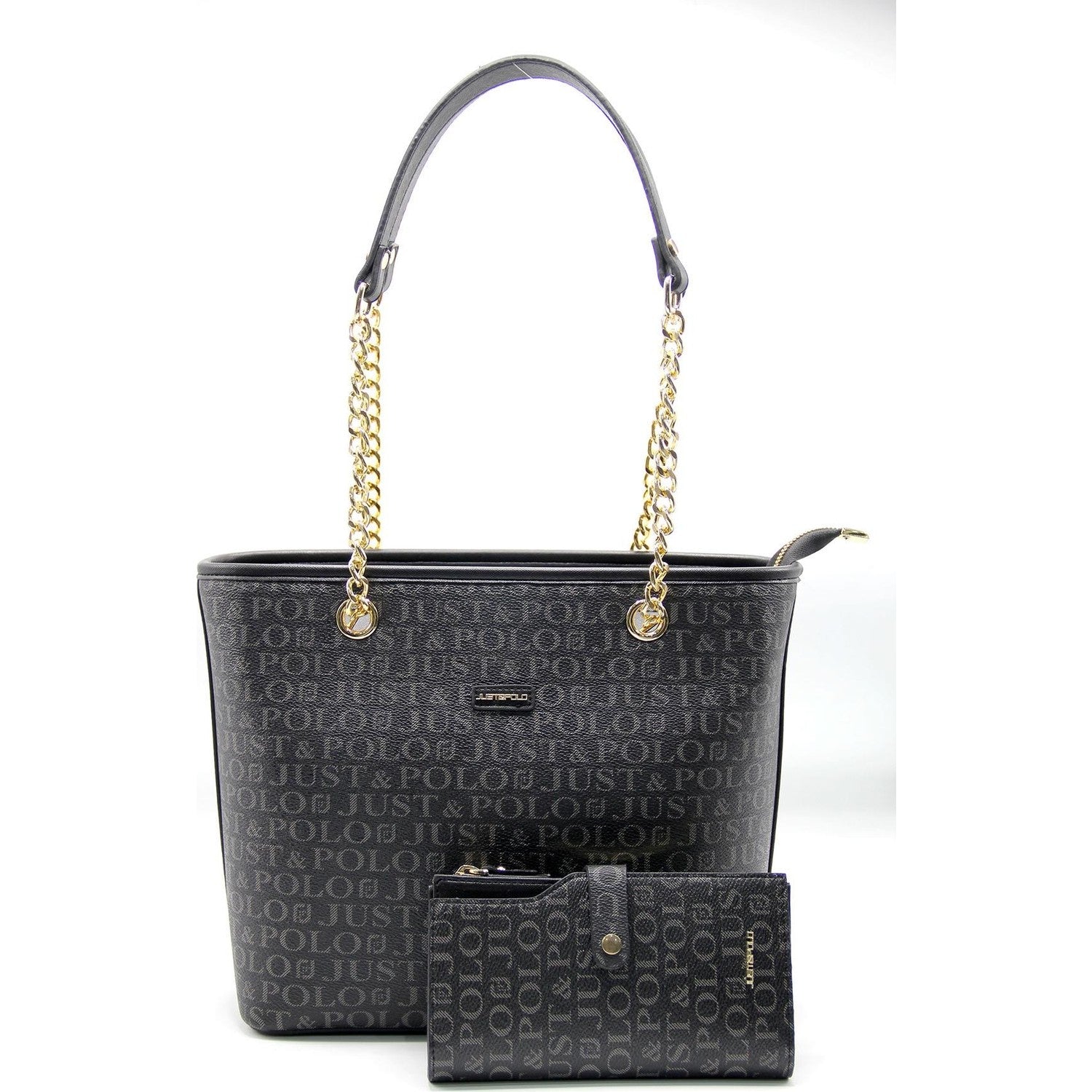 Just Polo Women's Bag and Wallet Set Color Black - MALLTURK