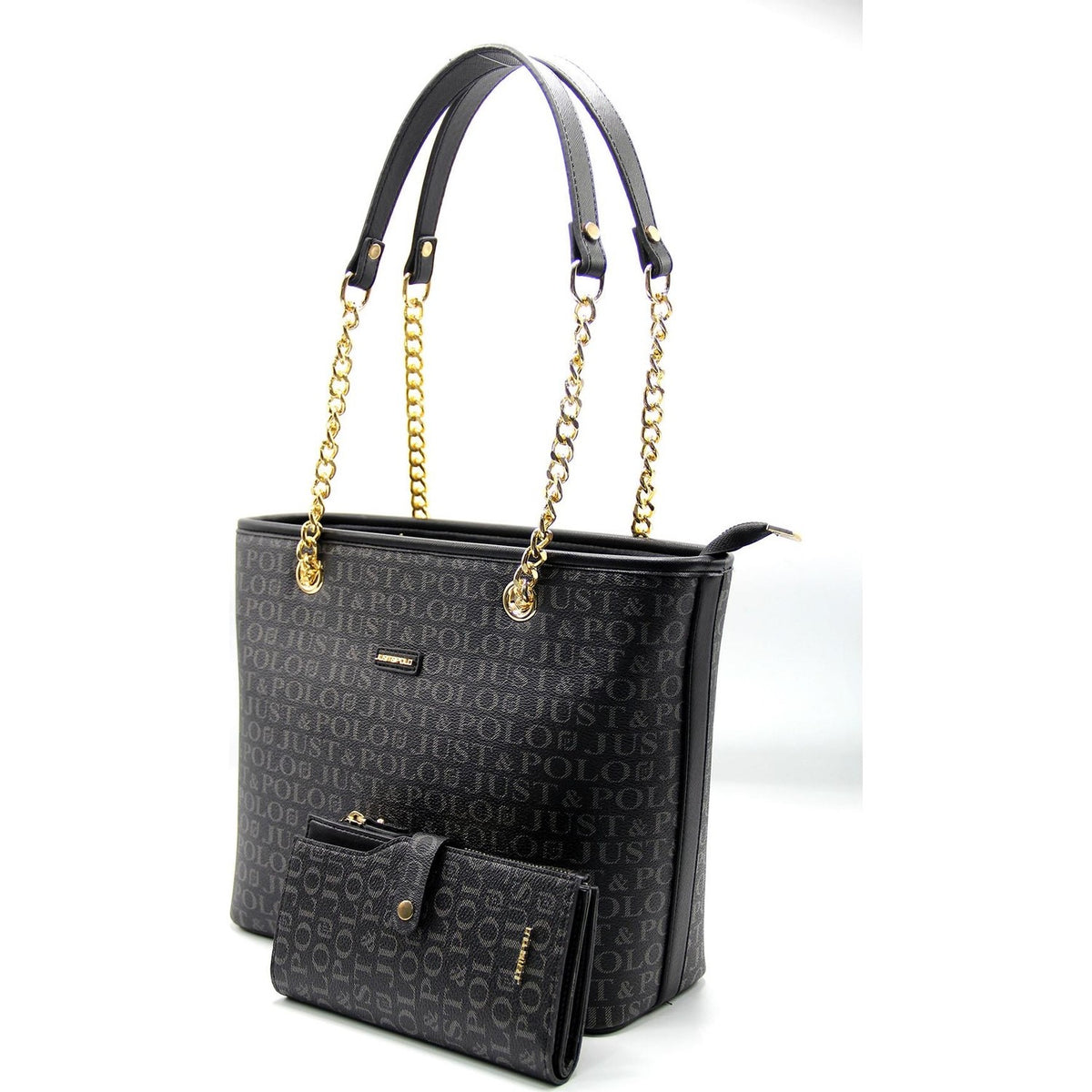 Just Polo Women's Bag and Wallet Set Color Black - MALLTURK