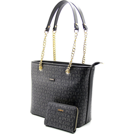 Just Polo Women's Bag and Wallet Set Black Wallet Collection - MALLTURK