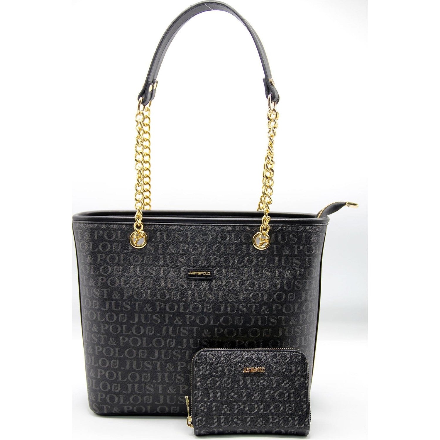 Just Polo Women's Bag and Wallet Set Black Wallet Collection - MALLTURK