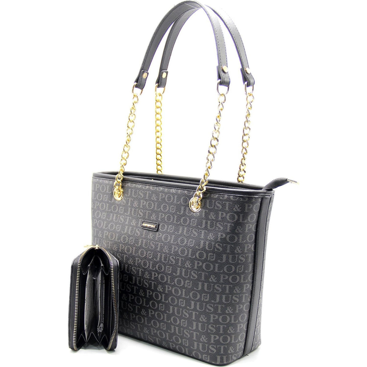 Just Polo Women's Bag and Wallet Set Black Wallet Collection - MALLTURK