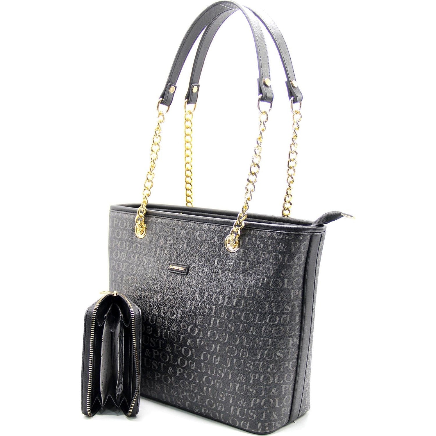 Just Polo Women's Bag and Wallet Set Black Wallet Collection - MALLTURK