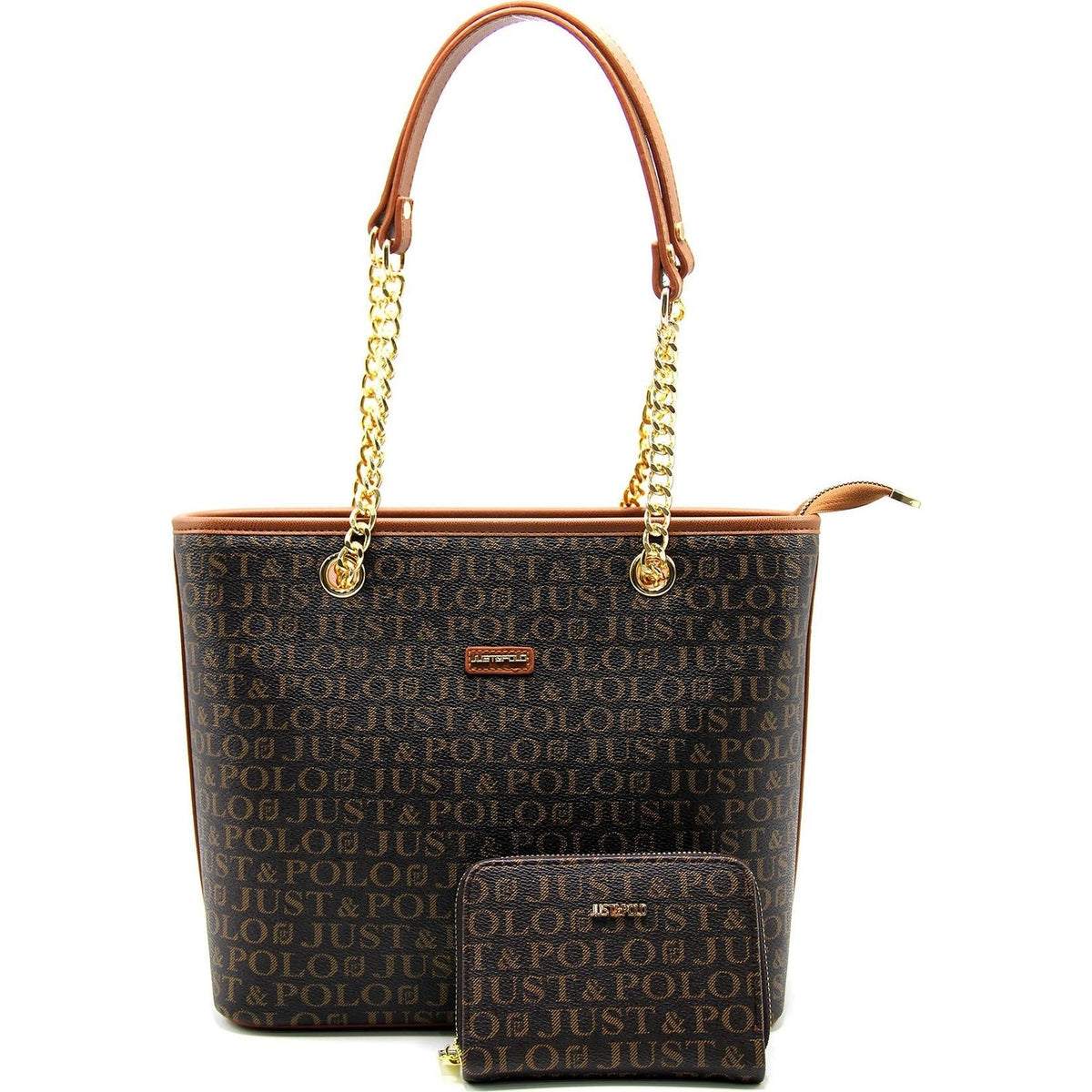 Just Polo Women's Bag and Wallet Set Tan Color Set - MALLTURK