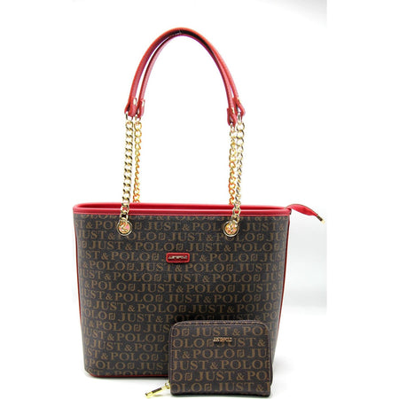 Just Polo Women's Bag and Wallet Set Brown - Burgundy Set - MALLTURK