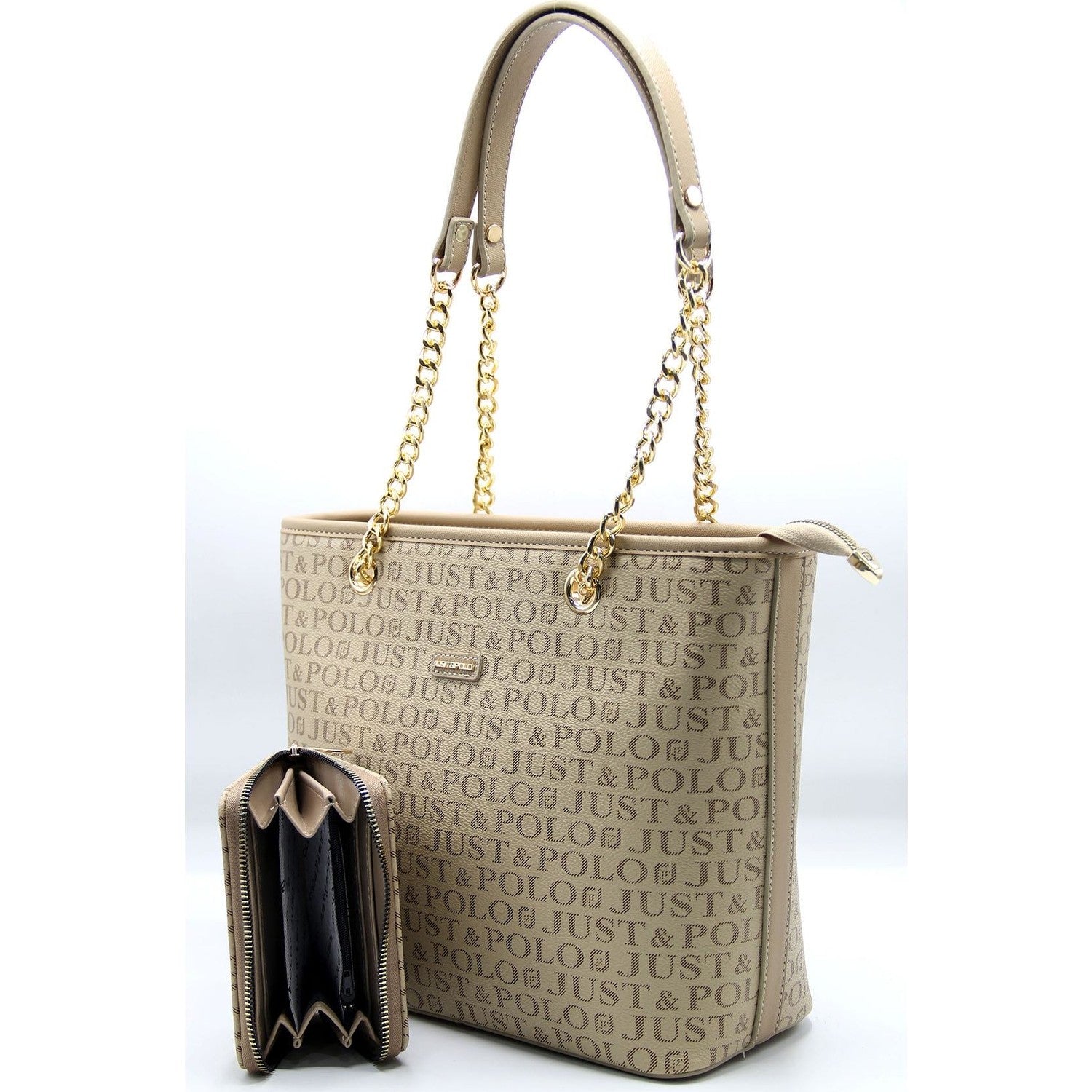 Just Polo Women's Bag and Wallet Set Color Sand Wallet Set - MALLTURK