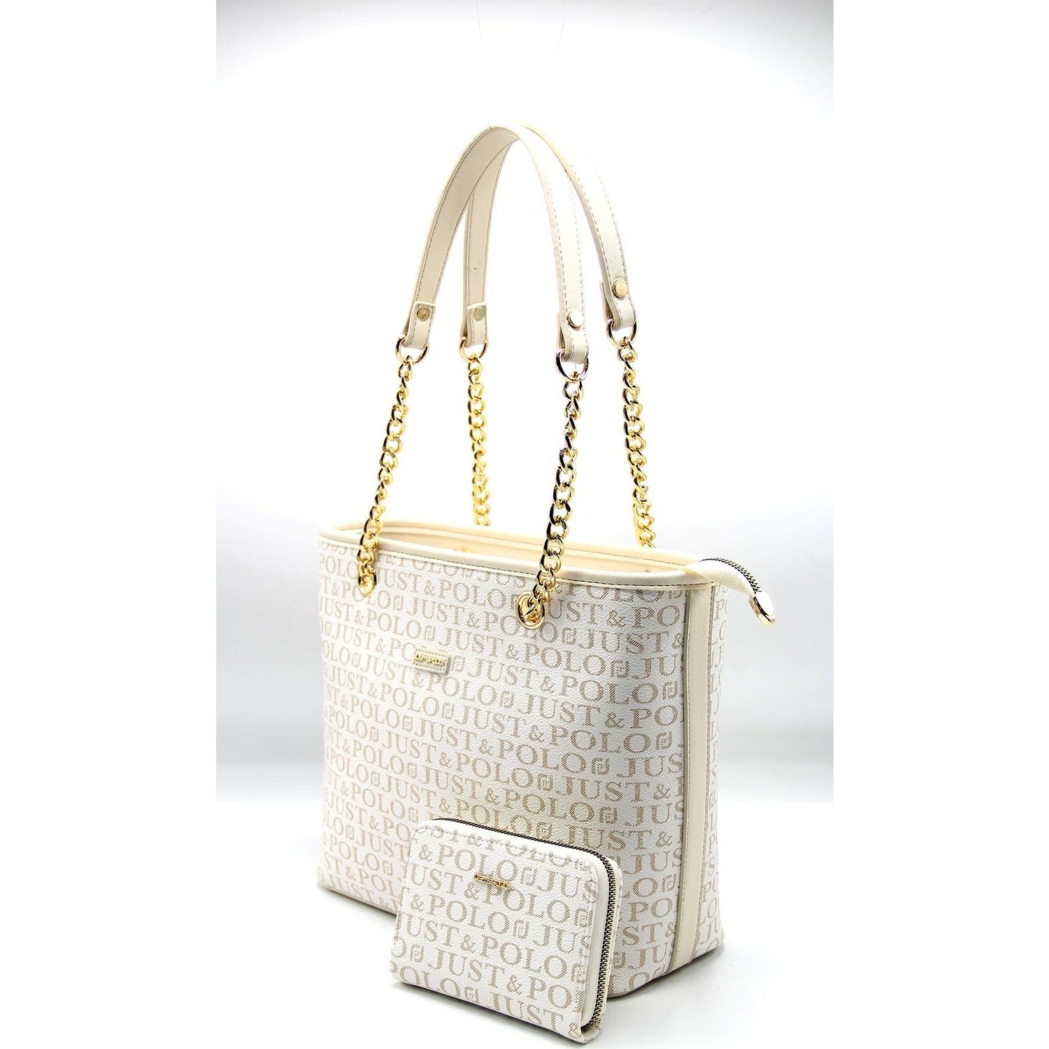 Just Polo Color Cream Women's Bag and Wallet Set - MALLTURK