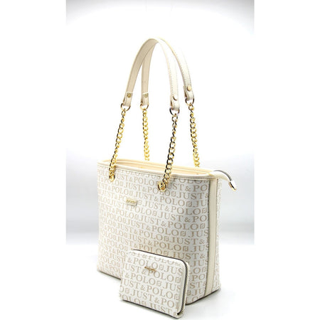 Just Polo Color Cream Women's Bag and Wallet Set - MALLTURK