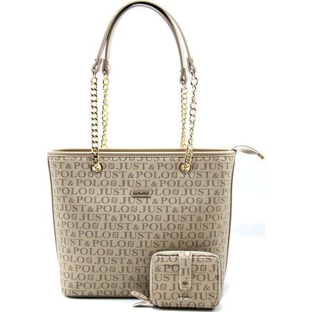 Just Polo Women's Bag and Wallet Set Mink Color - MALLTURK