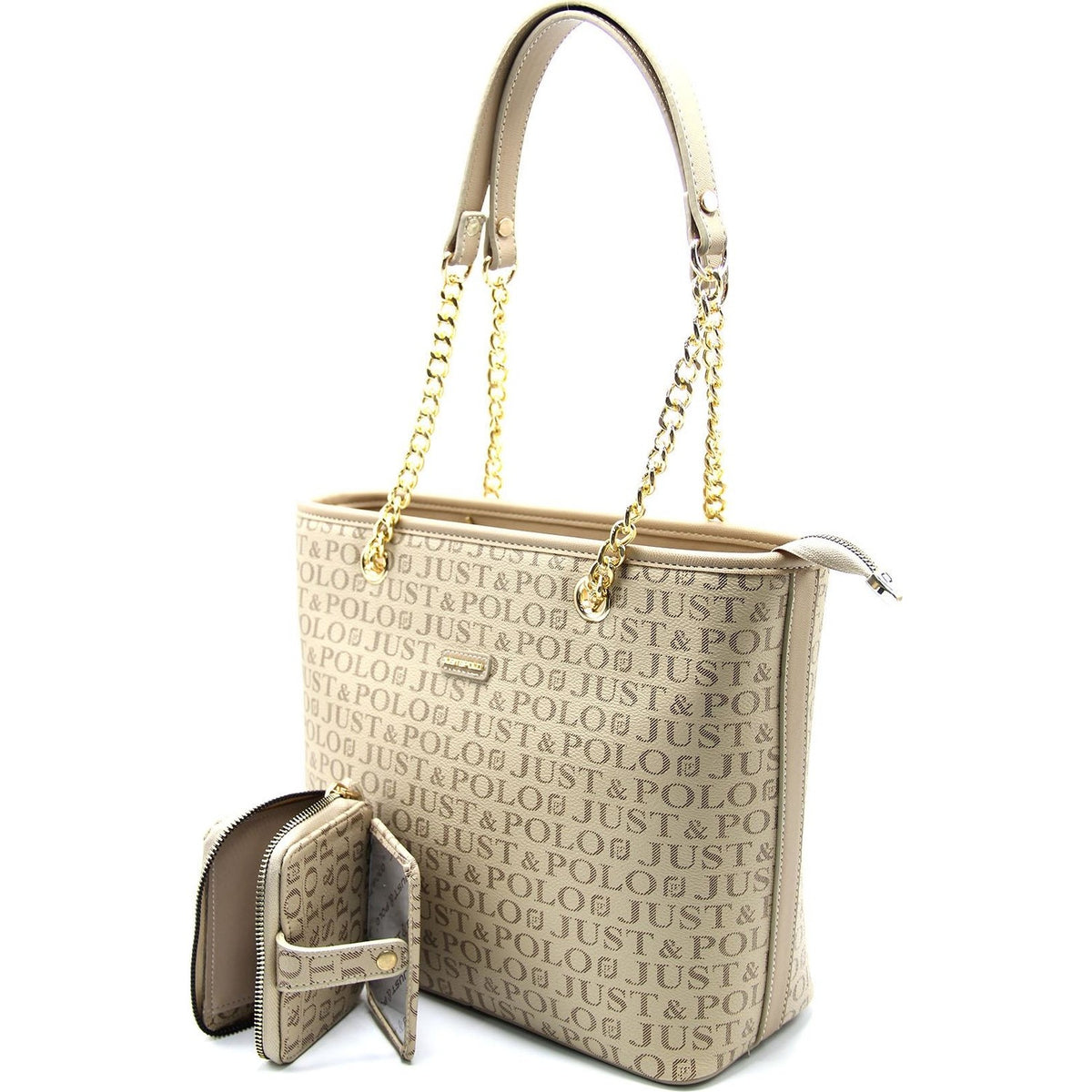 Just Polo Women's Bag and Wallet Set Mink Color - MALLTURK