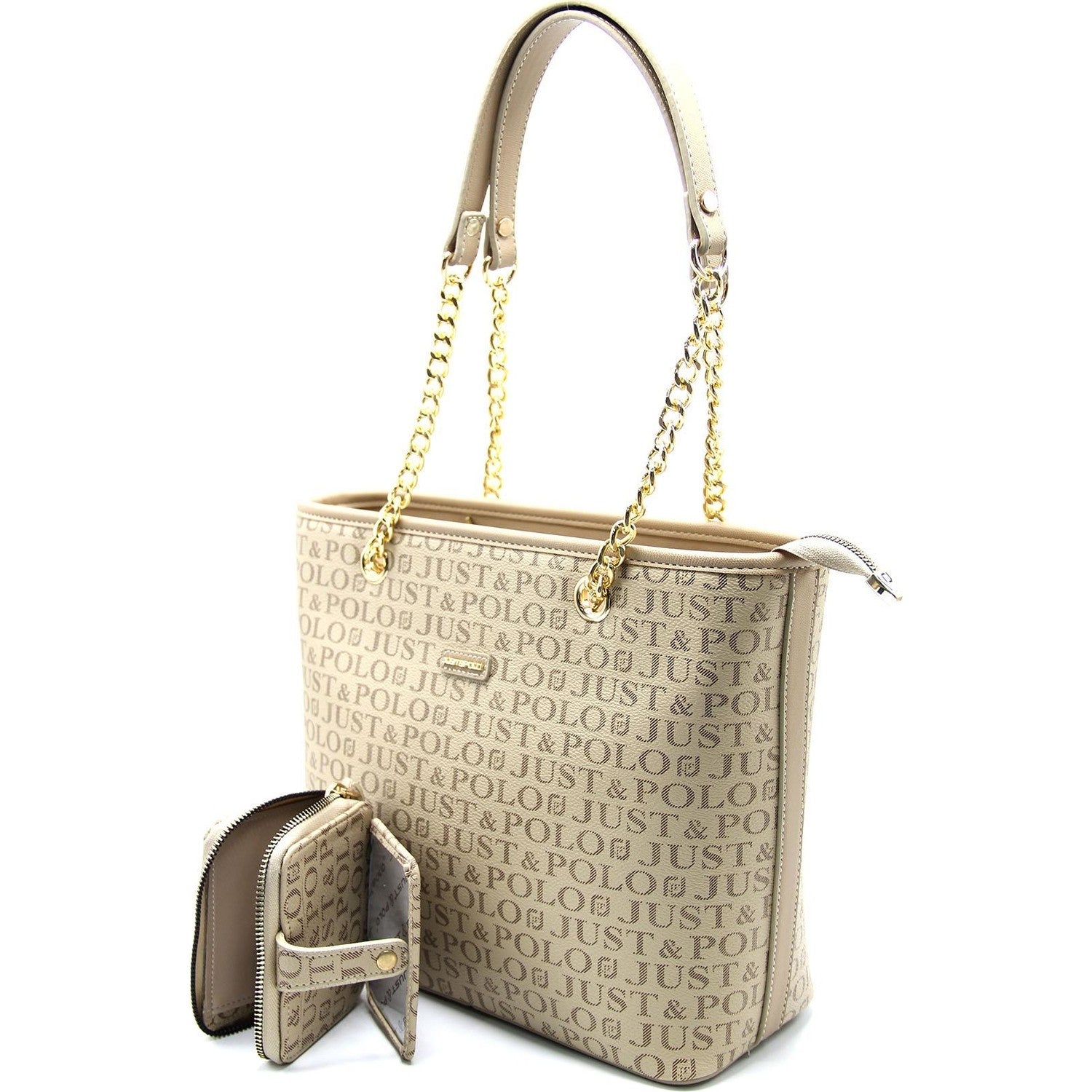 Just Polo Women's Bag and Wallet Set Mink Color - MALLTURK