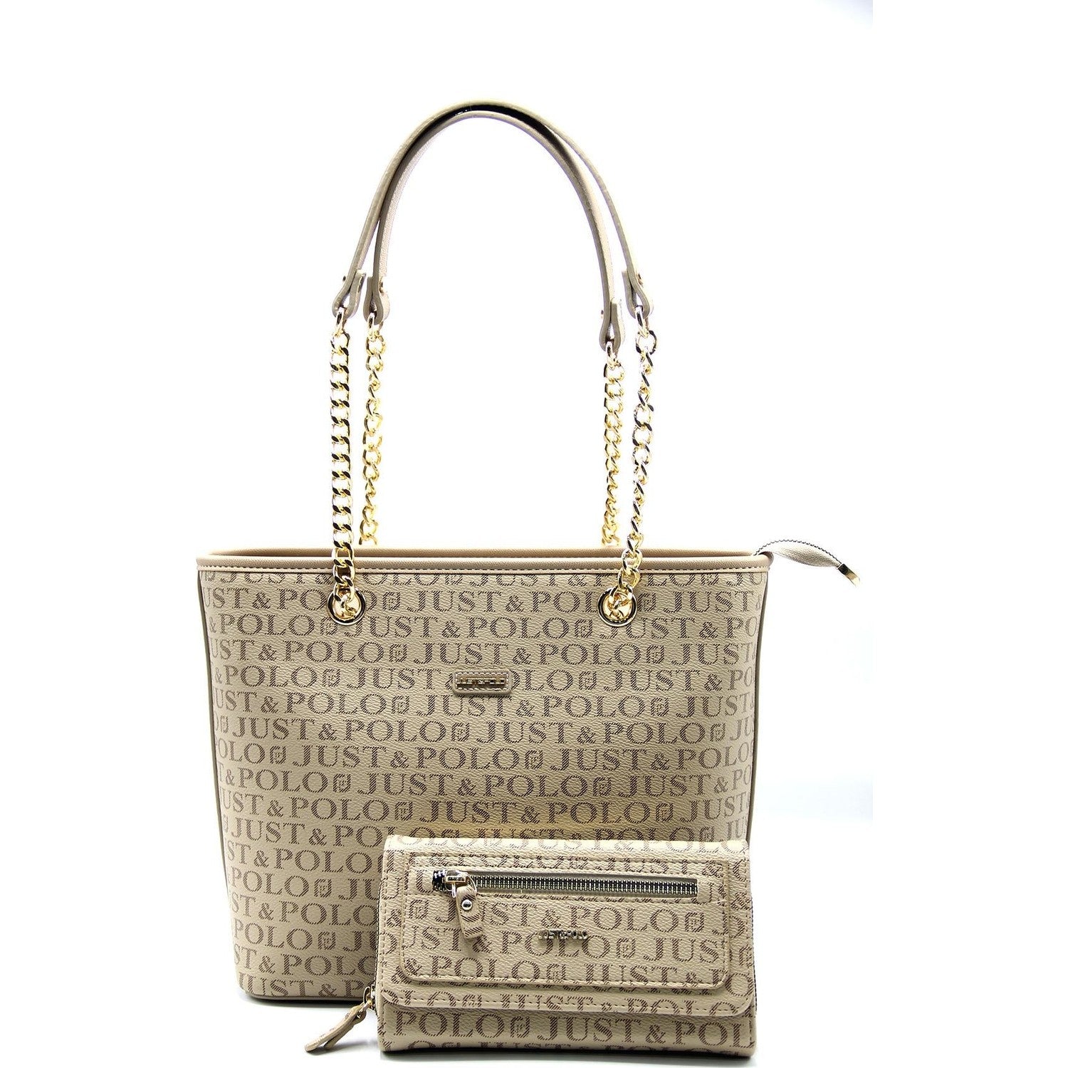 Just Polo Women's Bag and Wallet Set Sand Color - MALLTURK
