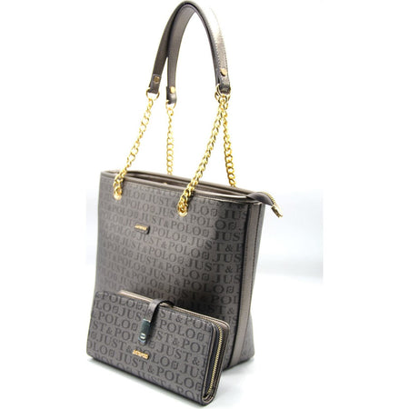 Just Polo Women's Bag and Wallet Set Color Gray Set - MALLTURK
