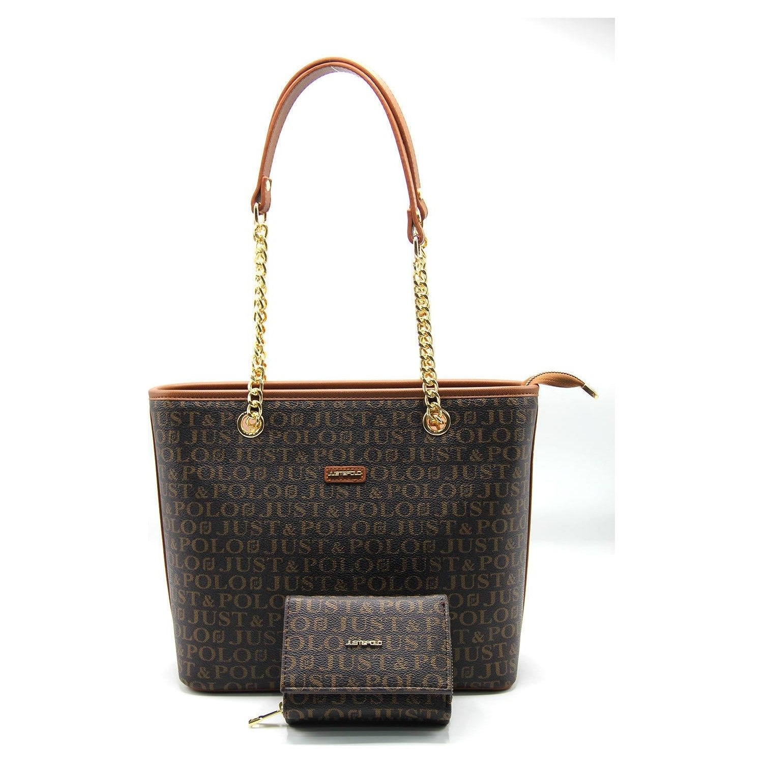 Just Polo Women's Bag and Wallet Set Tan - MALLTURK