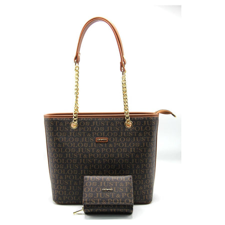 Just Polo Women's Bag and Wallet Set Tan - MALLTURK