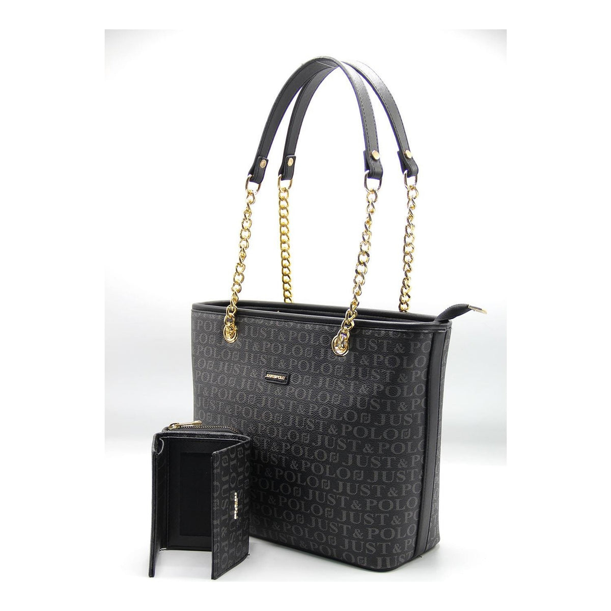 Just Polo Women's Bag and Wallet Set Black Wallet set - MALLTURK