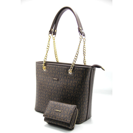 Just Polo Women's Bag and Wallet Set Brown Color Set - MALLTURK