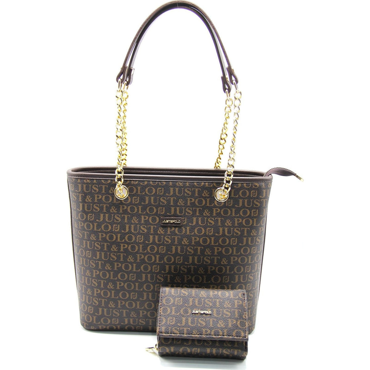 Just Polo Women's Bag and Wallet Set Brown Color Set - MALLTURK