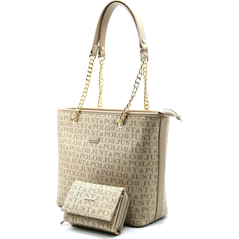 Just Polo Women's Bag and Wallet Set Sand Fashion Collection - MALLTURK