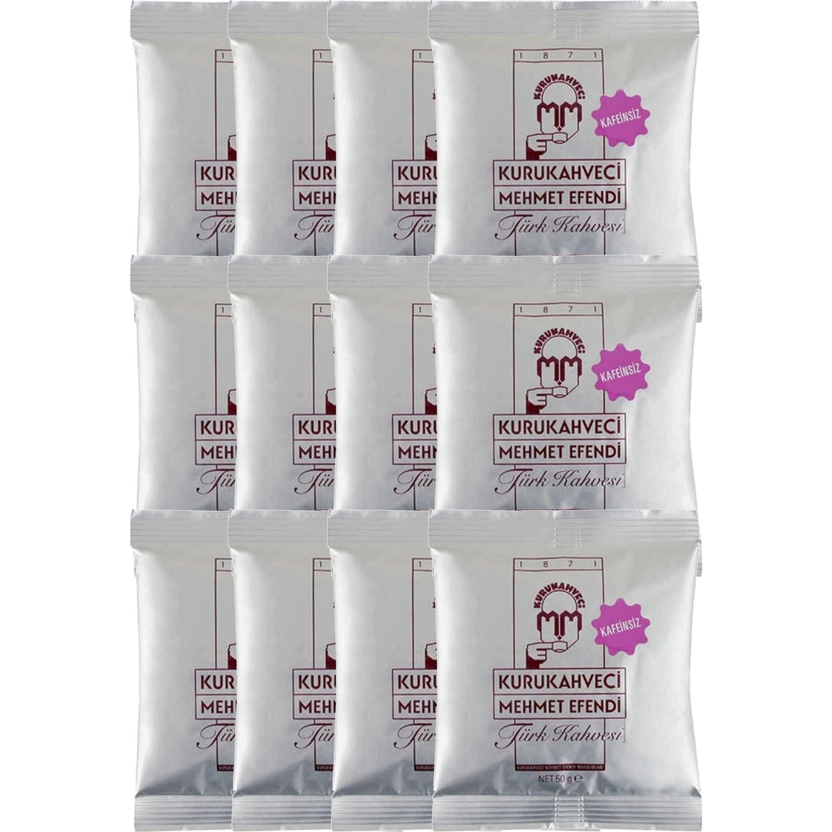 Kurukahveci Mehmet Efendi Turkish Coffee Decaffeinated 50 gr 12-pack - MALLTURK
