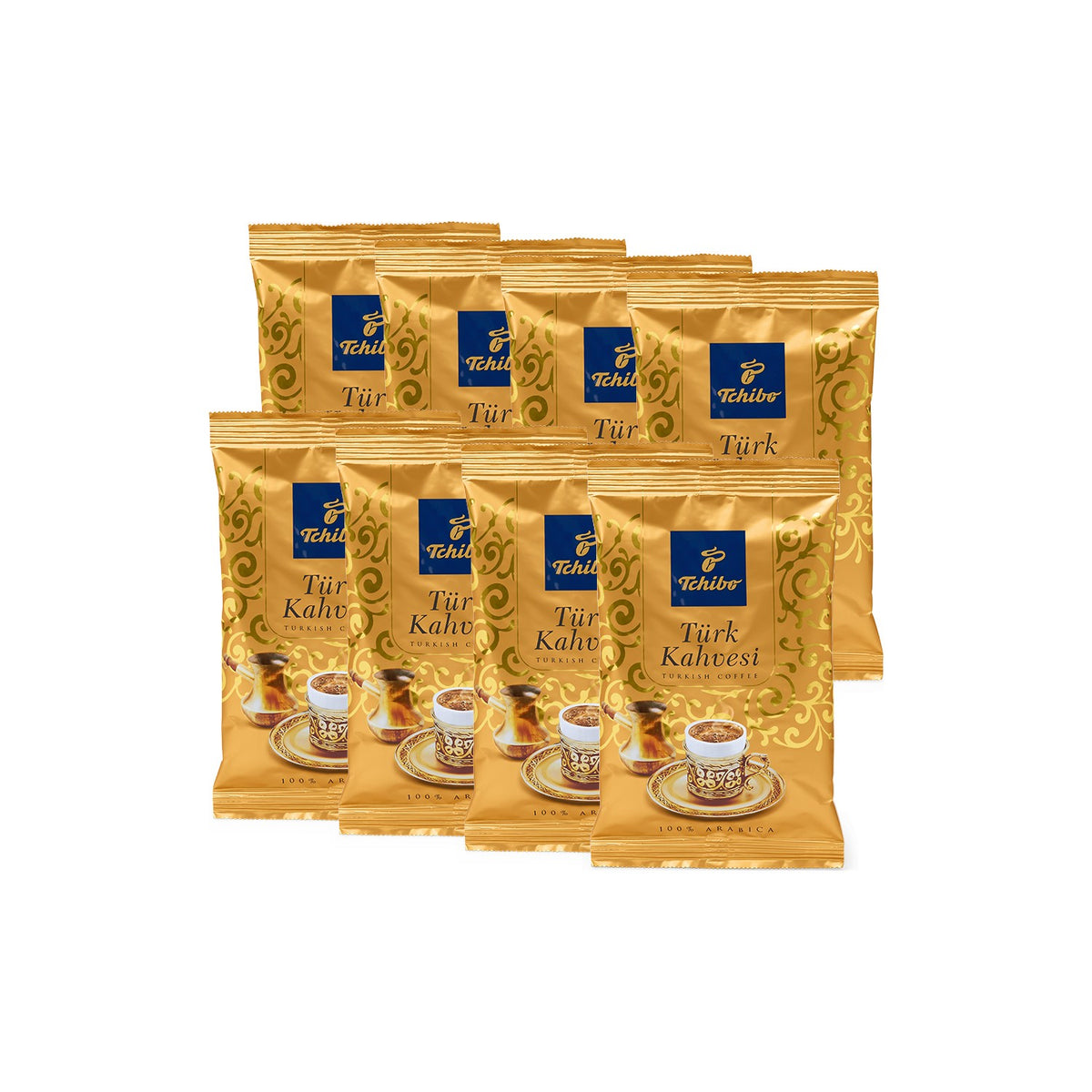 Tchibo 100 gr Turkish Coffee - 8-Pack intense Aroma and Specially Roasted 100% Arabica - MALLTURK