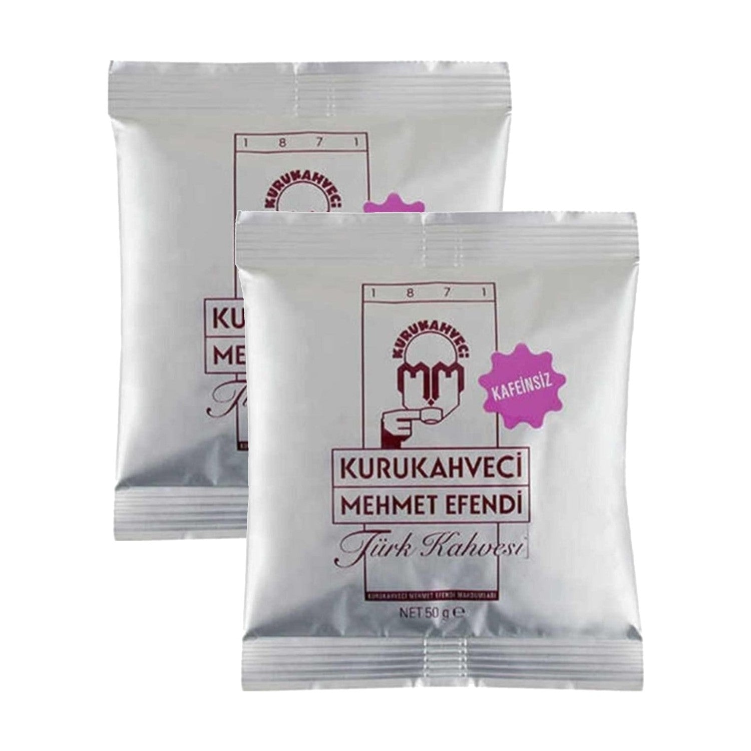 Kurukahveci Mehmet Efendi - Mehmet Efendi Decaffeinated Turkish Coffee 50 gr x 2 - MALLTURK