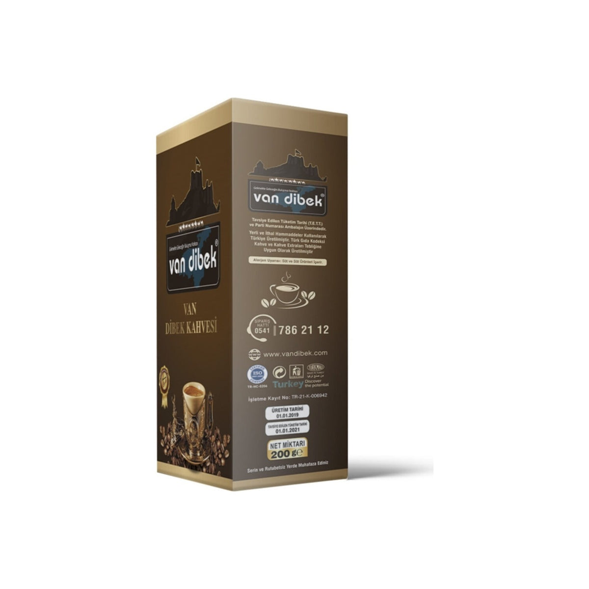 Van Dibek Turkish Coffee, 200 gr Box - MALLTURK