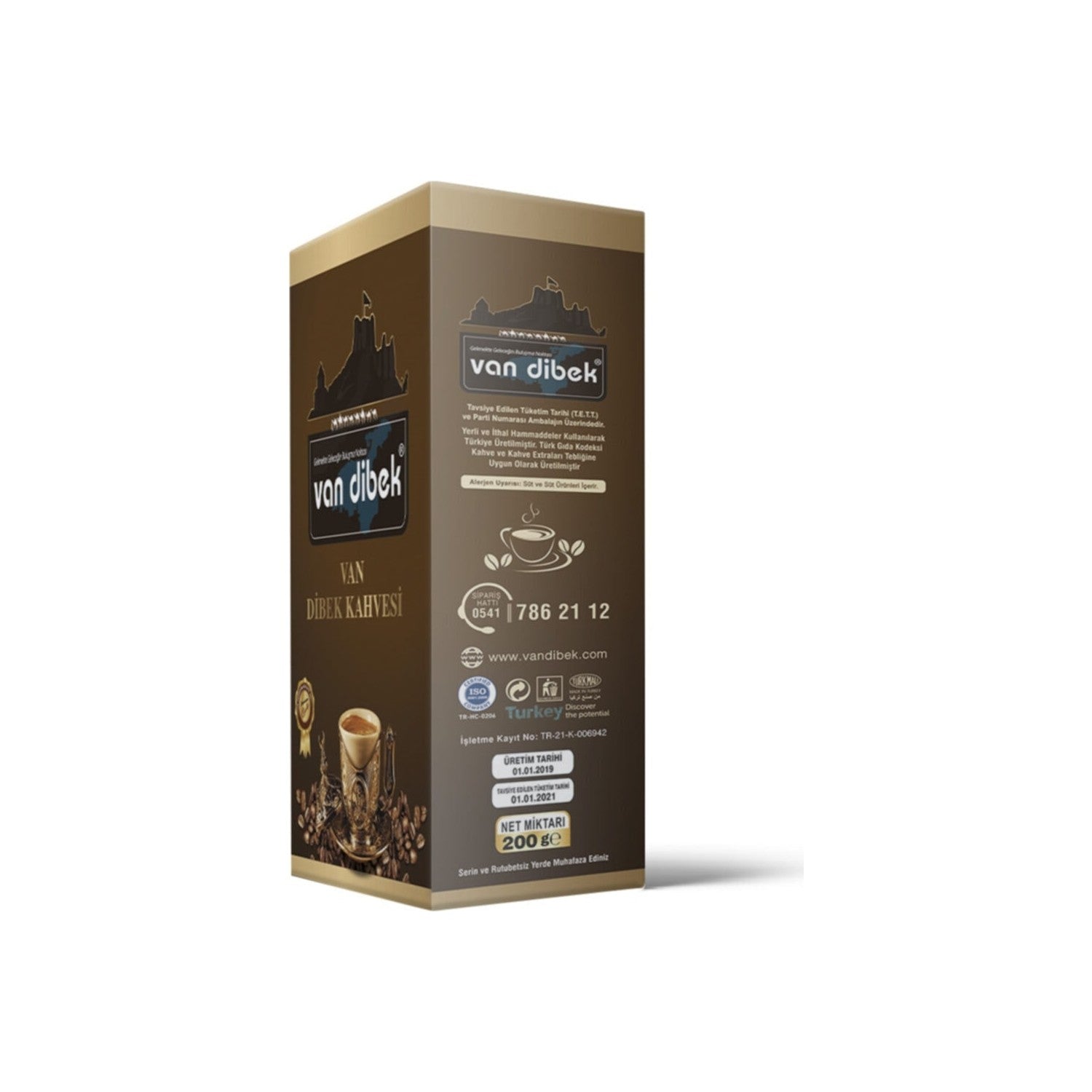 Van Dibek Turkish Coffee, 200 gr Box - MALLTURK