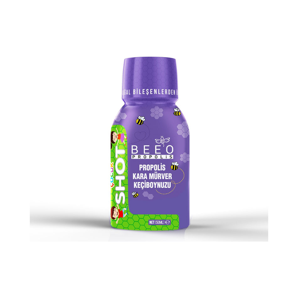 BEE'O Propolis Black Elderberry Carob Children Shot Box of 12 - MALLTURK