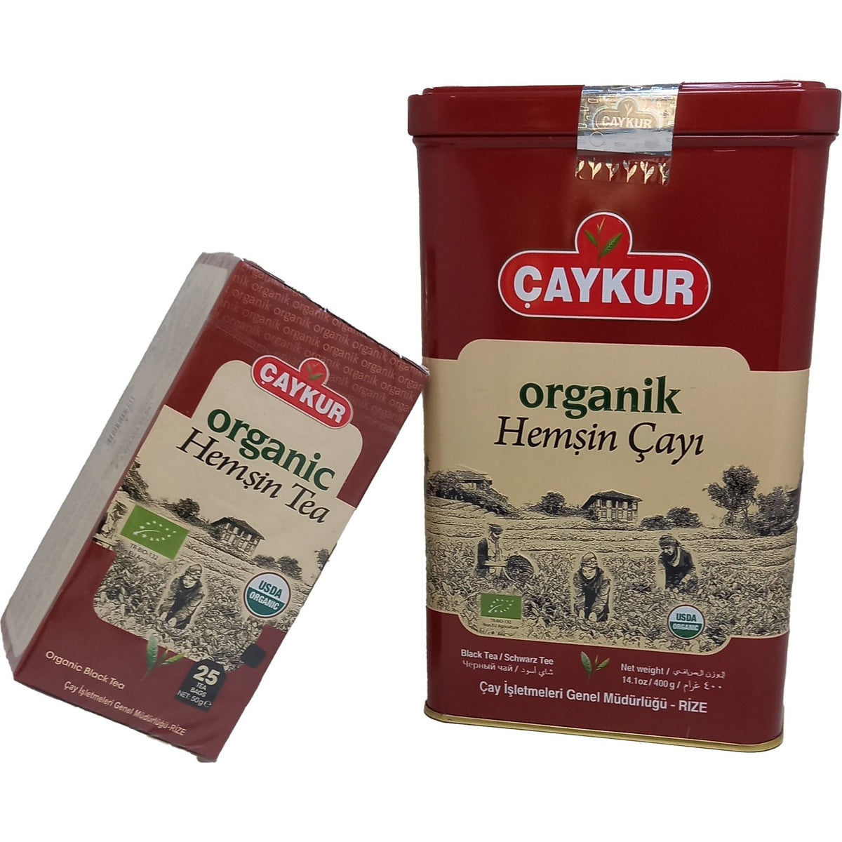 Caykur Hemsin tea Metal Kutu 400 g and Hemsin black tea filter tea bags 50 g - 2-pack Avantaj - MALLTURK