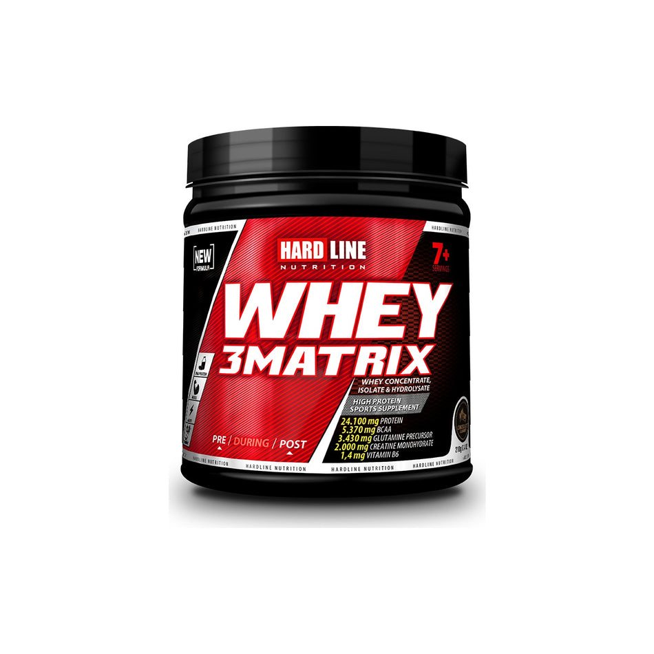 Hardline Nutrition Hardline Whey 3Matrix Protein Powder 210 gr - Chocolate Flavored, Low Fat and Carbohydrate, Made in Türkiye, Sports Nutrition - MALLTURK