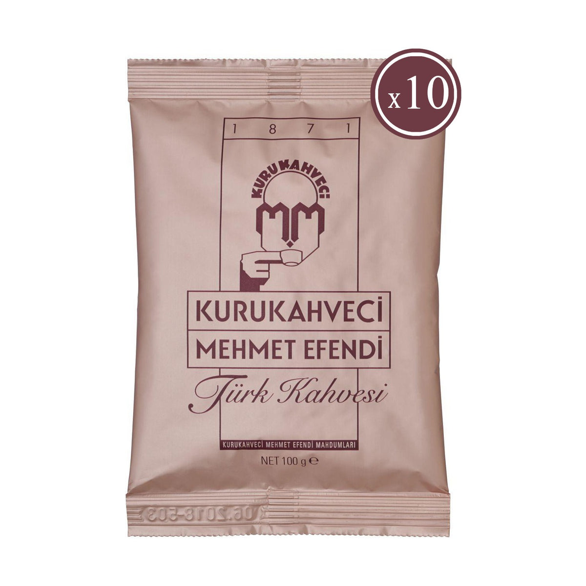Kurukahveci Mehmet Efendi - Mehmet Efendi Turkish Coffee 100 gr x 10 Packs - High Quality, Delicious Coffee from Arabica Sources - MALLTURK