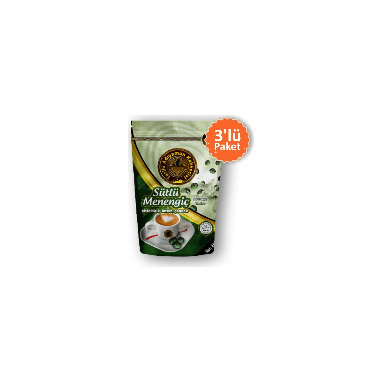 Historic Adiyaman Coffee House: Ottoman Dibek Palace Coffee with Milk and menengic (250 gr, 3-pack) - MALLTURK