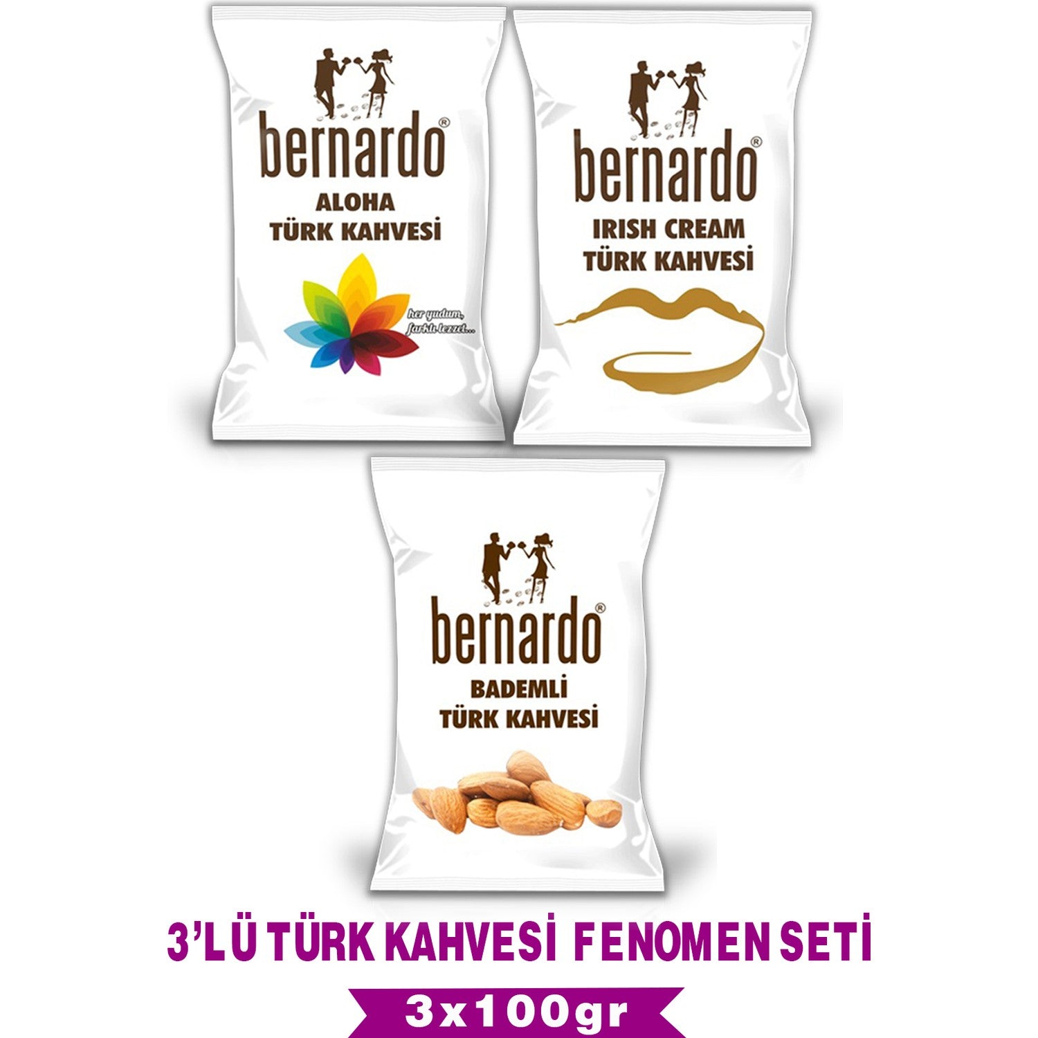 Bernardo 3-in-1 Turkish Coffee Phenomenon Set 100g (irish Cream - Aloha - Almond) - MALLTURK