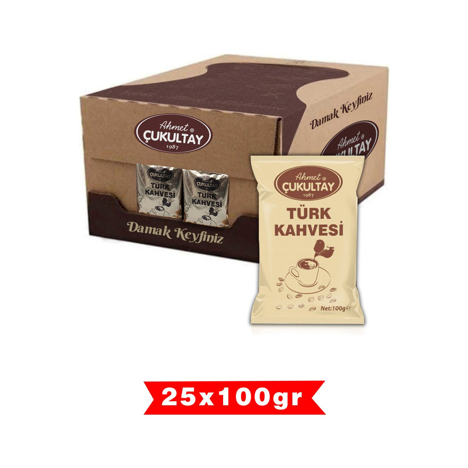 Ahmet cukultay Turkish Coffee 100 gr 25-Pack Set - MALLTURK