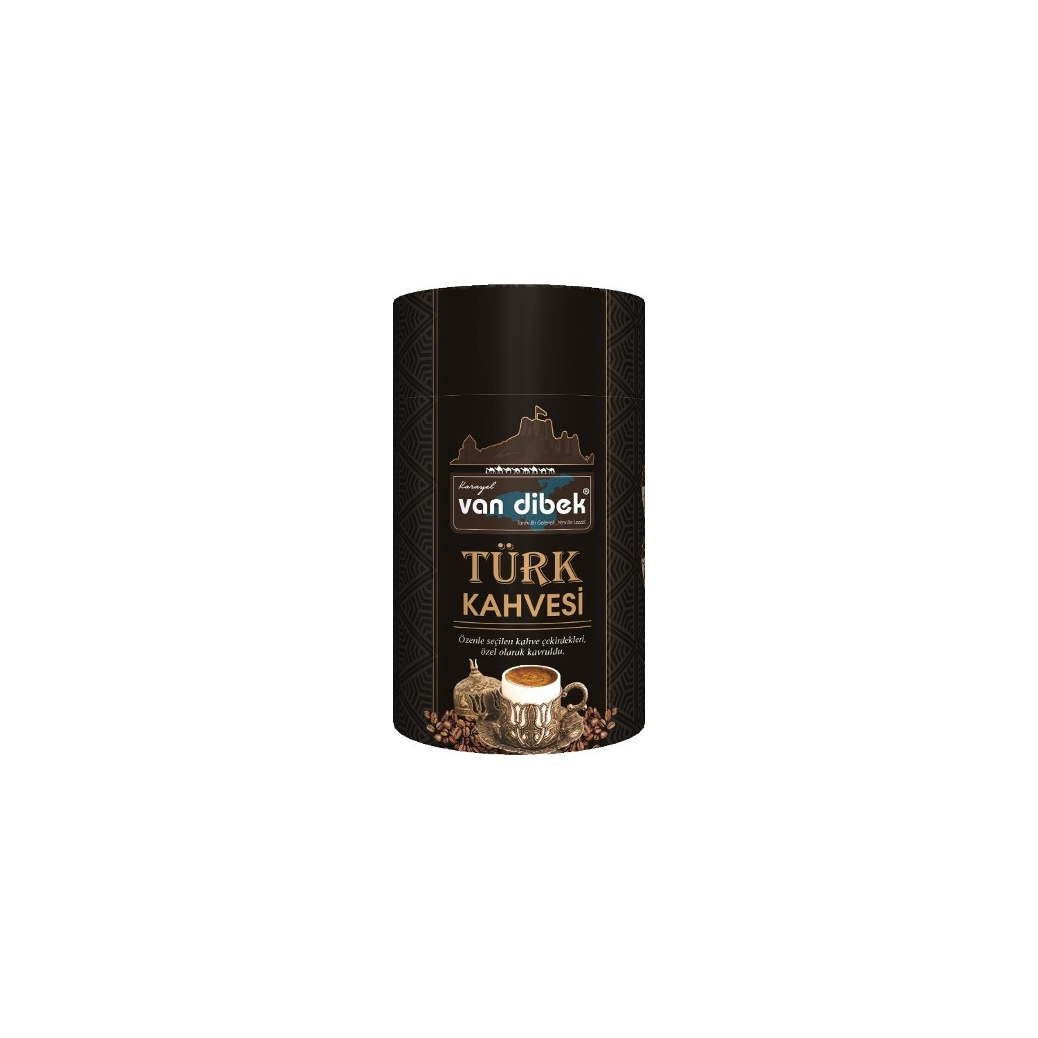 Van Dibek Turkish Coffee, Cylindrical Box, 250 gr - MALLTURK
