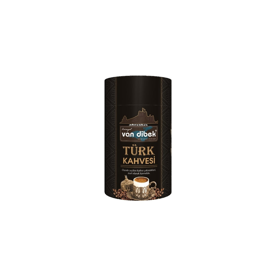 Van Dibek Turkish Coffee, Cylindrical Box, 250 gr - MALLTURK
