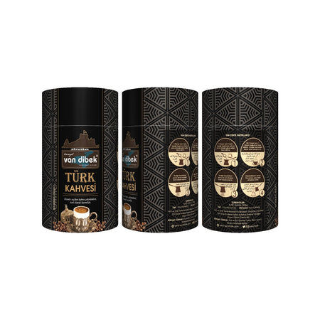 Van Dibek Turkish Coffee, Cylindrical Box, 250 gr - MALLTURK